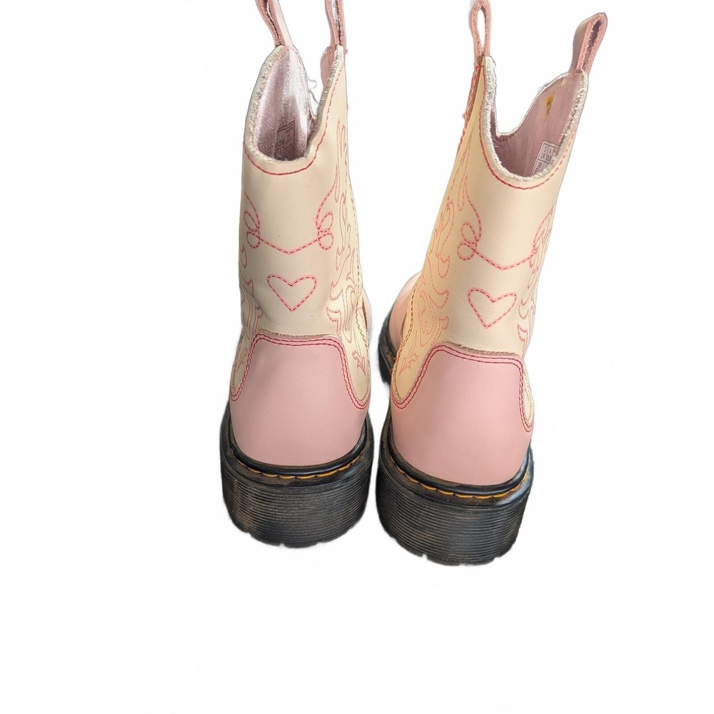 Dr. Martens Strixon J Western Boots Pink Leather US 5 UK3 Festival Coquette - Picture 5 of 9